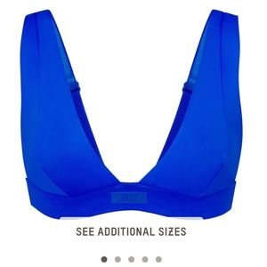 Skims Swim Plunge Bikini Top Cobalt 3x